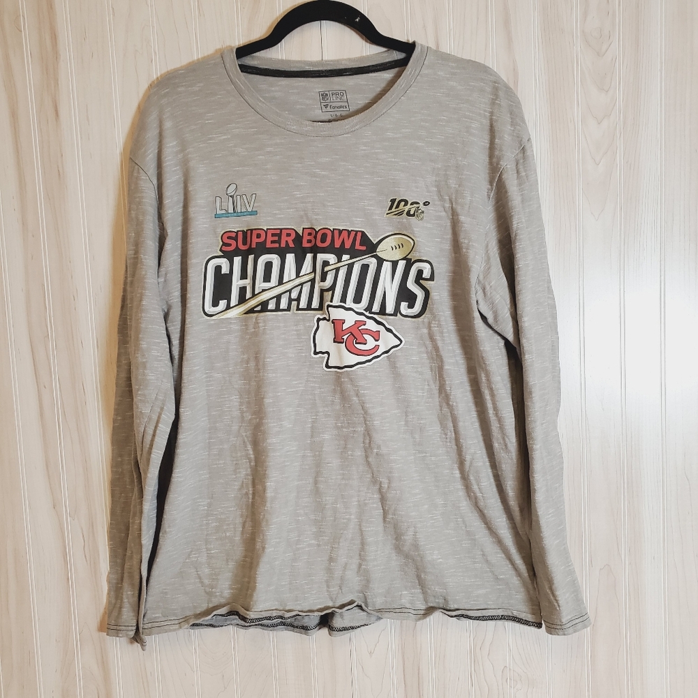 Men's Fanatics Kansas City Chiefs Super Bowl Champs LIIV Shirt Size L